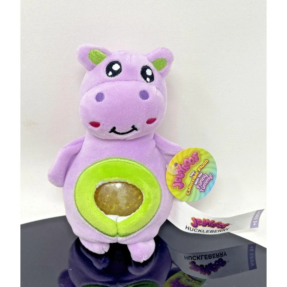 Jellyroos Huckleberry Purple Hippo Plush Funny Tummy Collectible Toy NWT